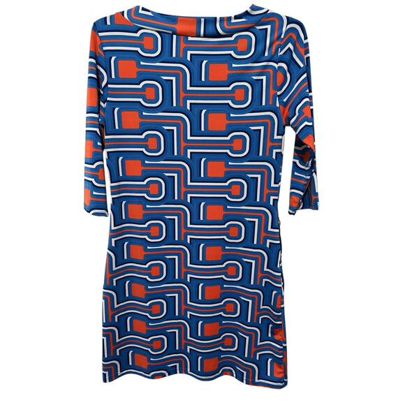 Tracy Negoshian Women M Shift Dress Artsy Retro Resort Cocktail Preppy - Picture 5 of 9